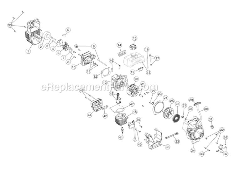 Page B Diagram and Parts List for YM1500 41BDY15G901 Yard Man Trimmer
